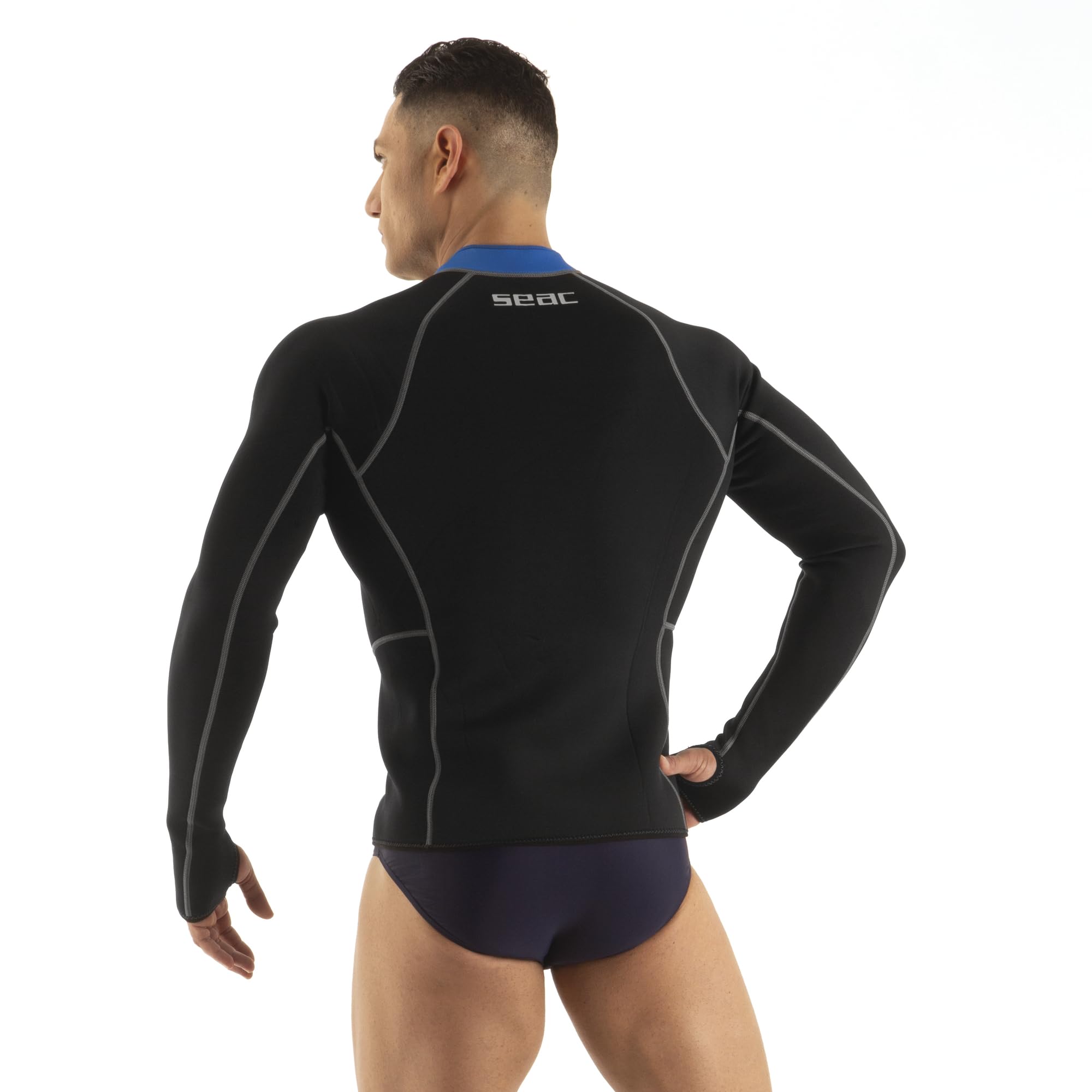 SEAC Lover, Giacca in Neoprene Super Stretch a Manica lunga con Zip Frontale, per Snorkeling, Nuoto, Surf, Canoa e Sport Acquatici