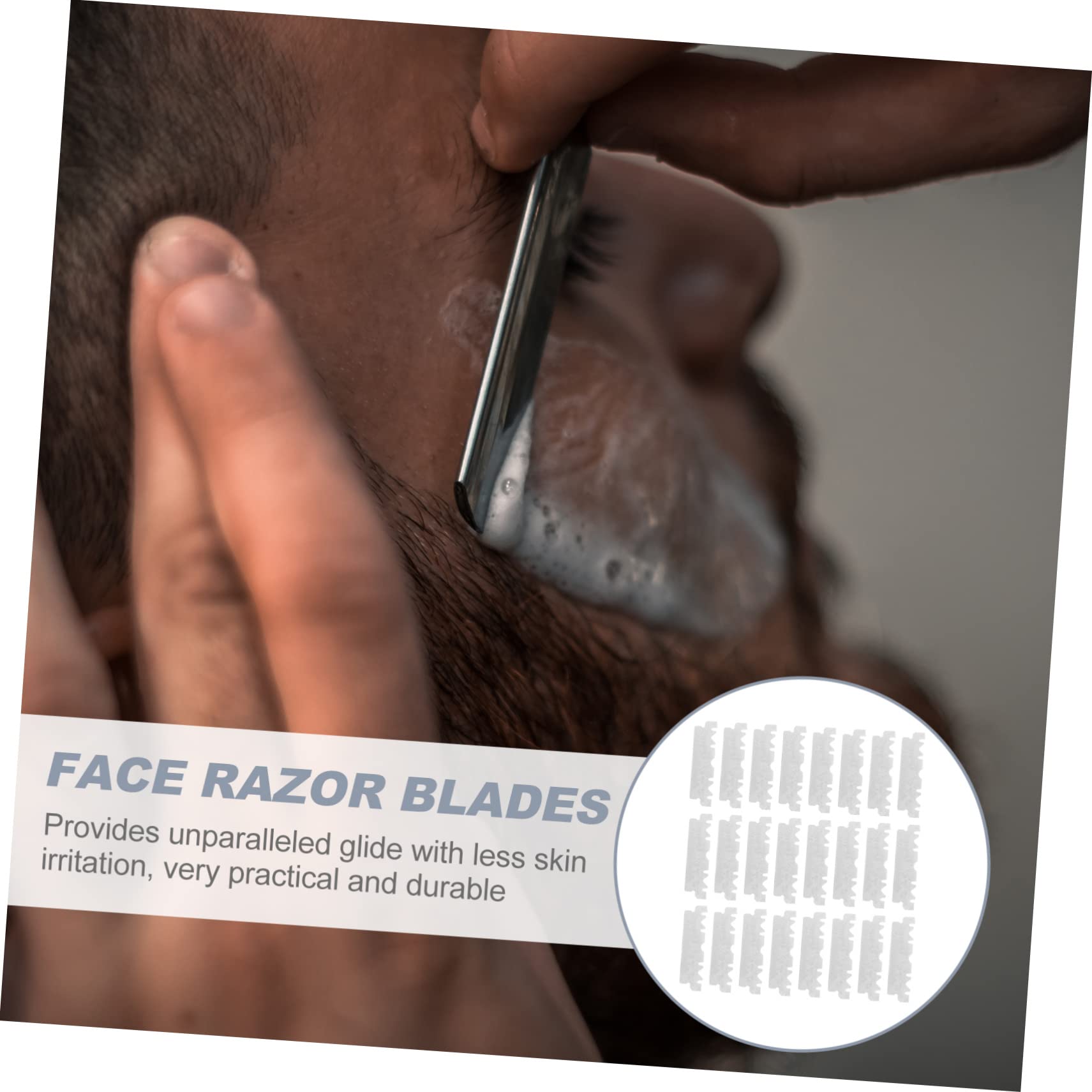 VINTORKY 3sets Single Razor Blade Men's Safety Razor Blades Stainless Steel Barber Face Cutter 100pcs*3