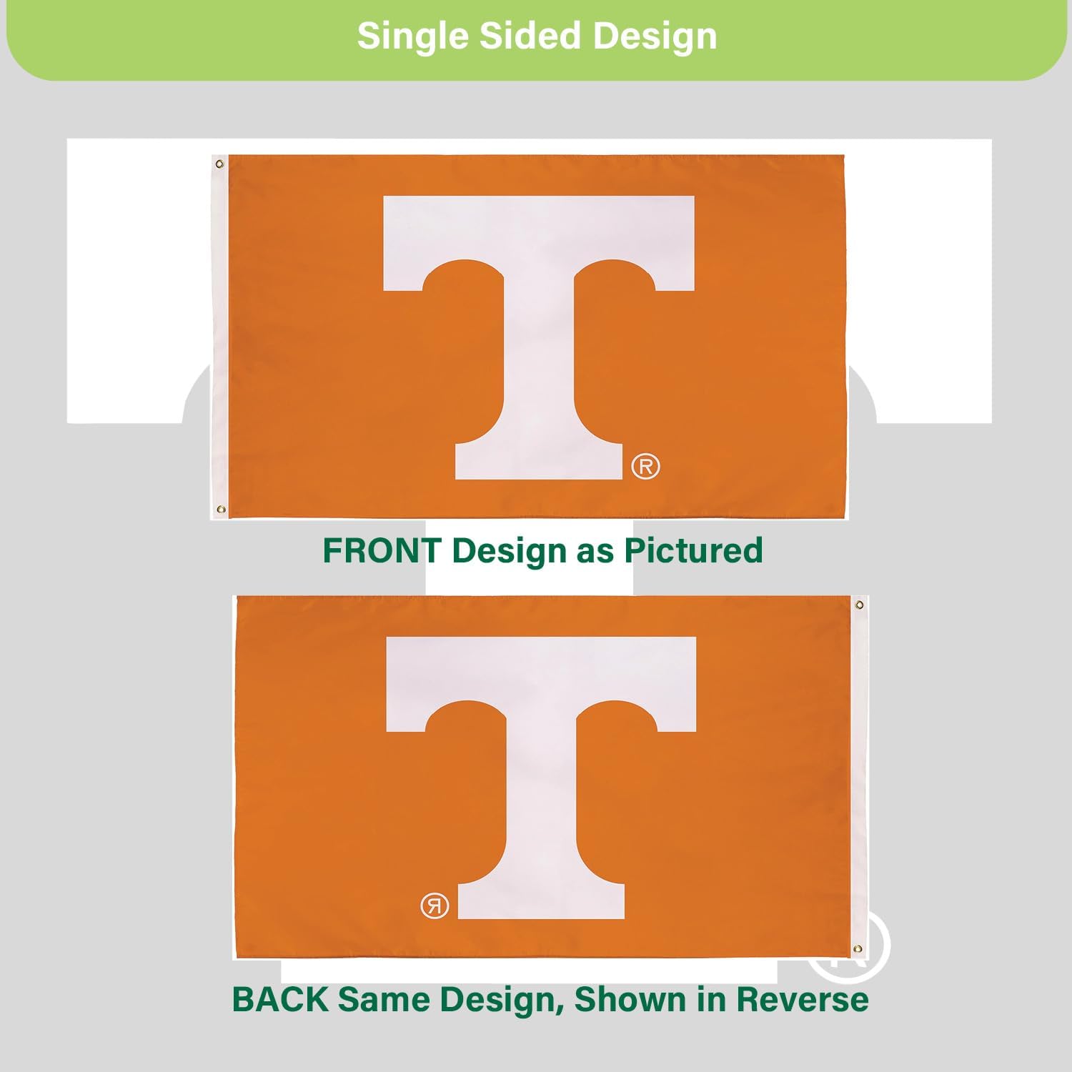 NCAA University of Tennessee Flag with Grommets, 3'x5' Tennessee Volunteers Outdoor College Flags & Banners for Garden Patio Indoor Wall Décor - Image 4