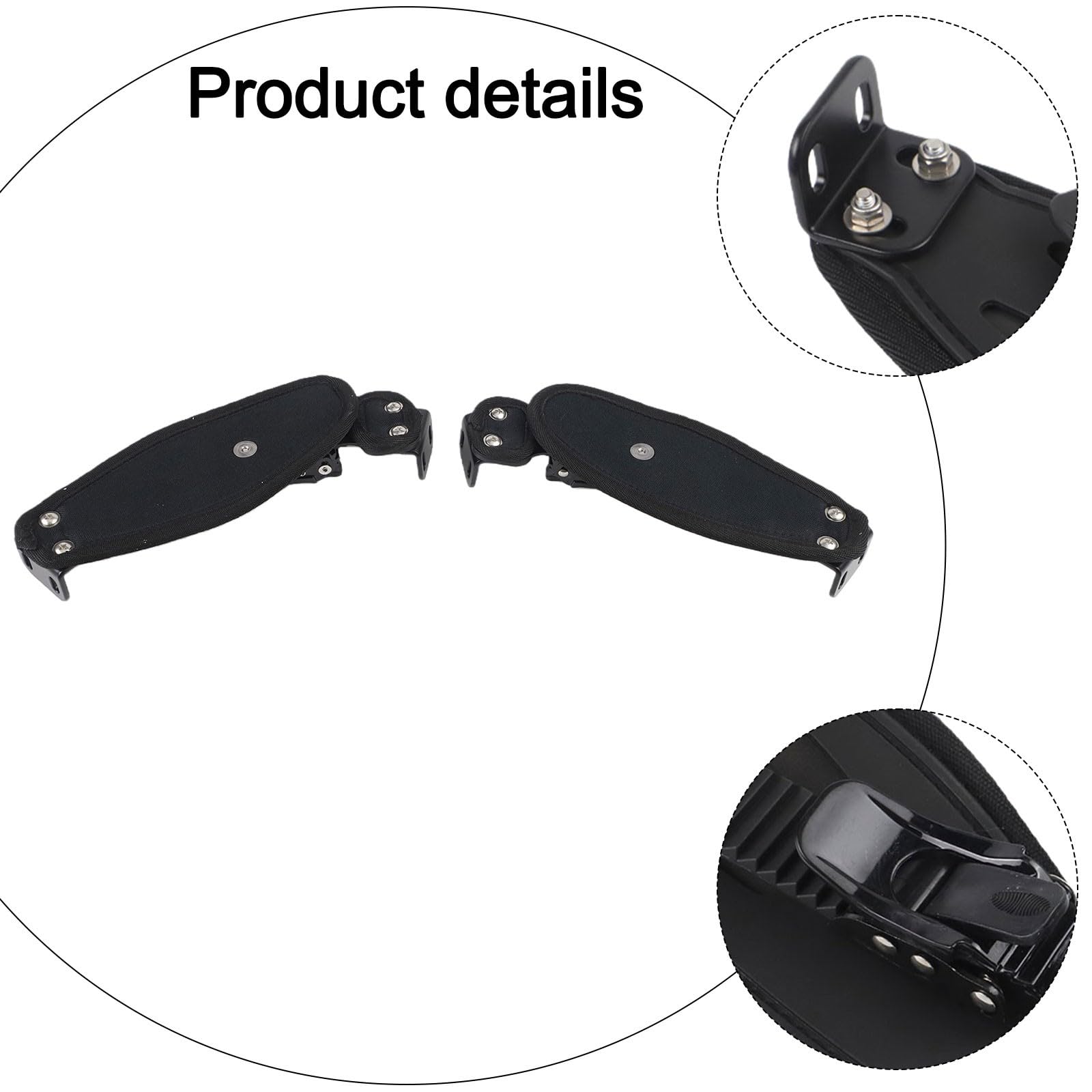 FUBESK Support de pied en alliage d'aluminium pour skateboard tout-terrain avec sangle en nylon pour une stabilité et une sécurité améliorées, pour longboard tout-terrain, noir