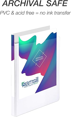 Vista 6 de Samsill Durable - carpeta negra redonda de cartón, Blanco