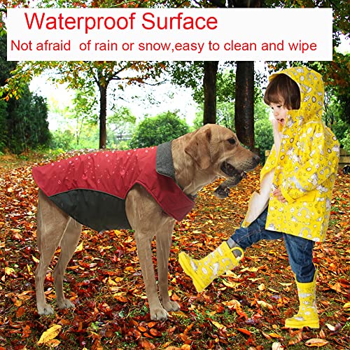 Winter Dog Coat 100% Waterproof Thicken Dog Jacket For Lab Pitbull Doberman Standard Poodle,German Sheperd Large Bread Dog(Red,2Xl) #TOP1