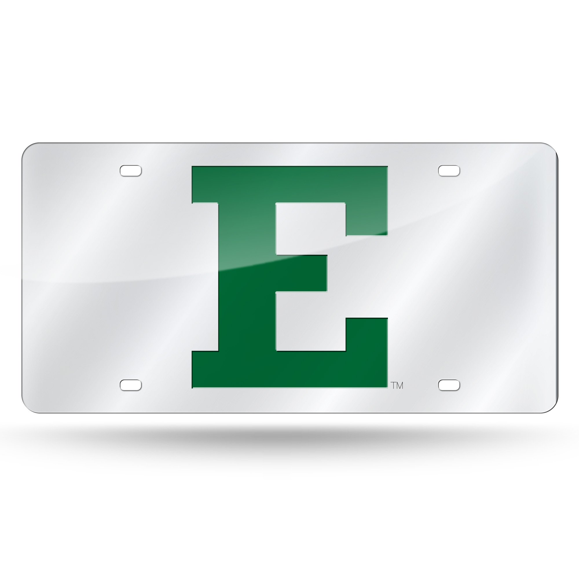 Rico Industries NCAA Eastern Michigan Eagles Laser Inlaid Metal License Plate Tag, Silver, 6