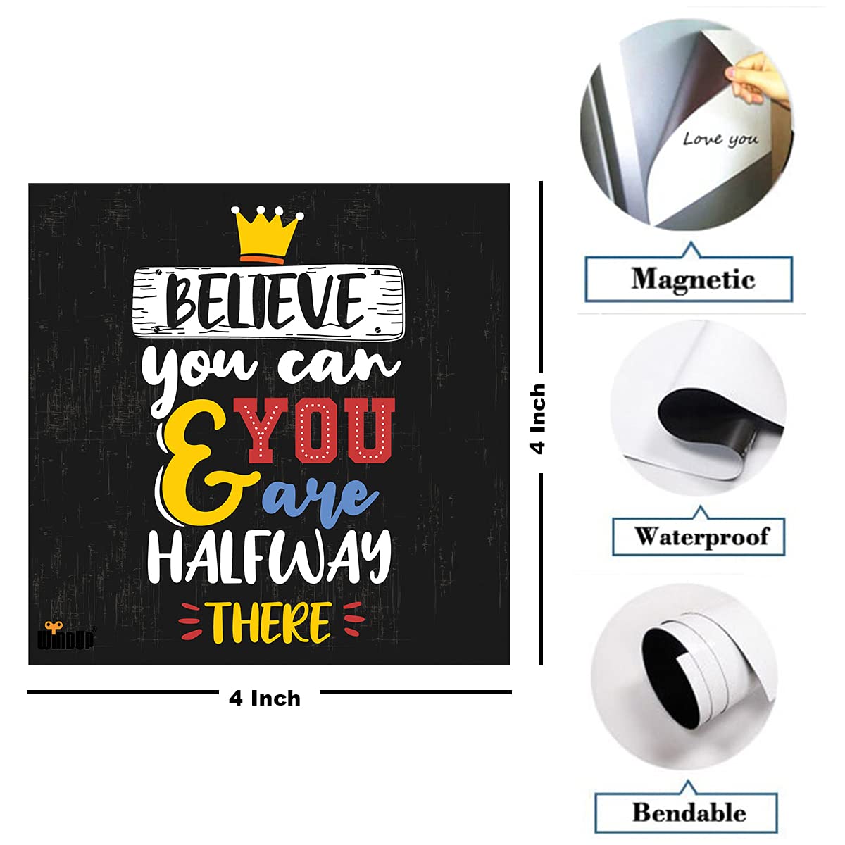 Windup Fridge Magnets - Motivational Quotes Magnet - Inspirational Quotes Magnets - 4 x 4 inch - Set of 6 (Set - E) 2