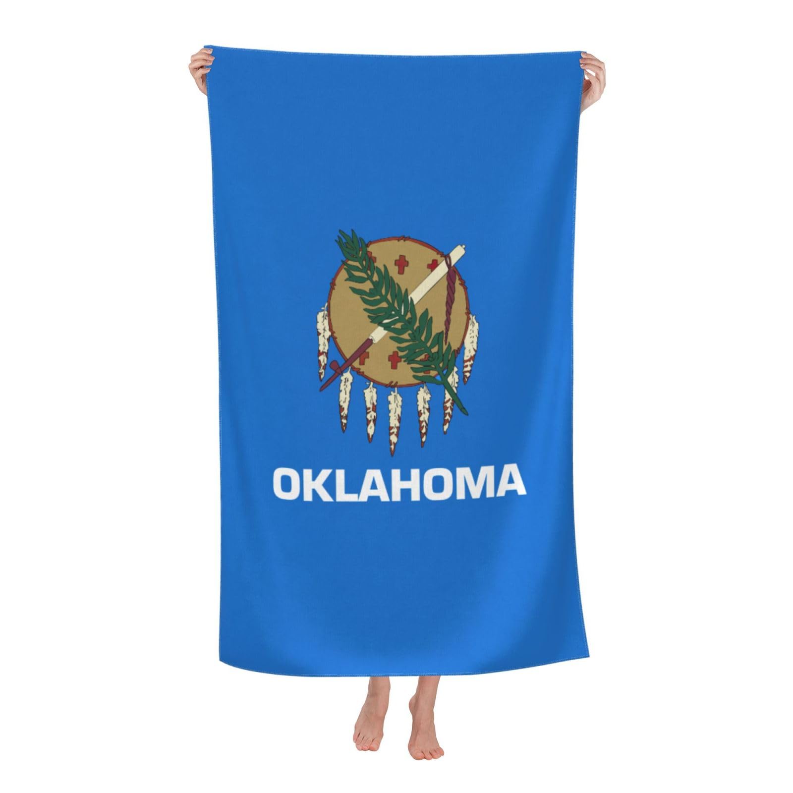 NImongt Oklahoma State Flag Print Oversized Adult Beach Towel For Travel Weekend Getaways Festivals Camping Trips