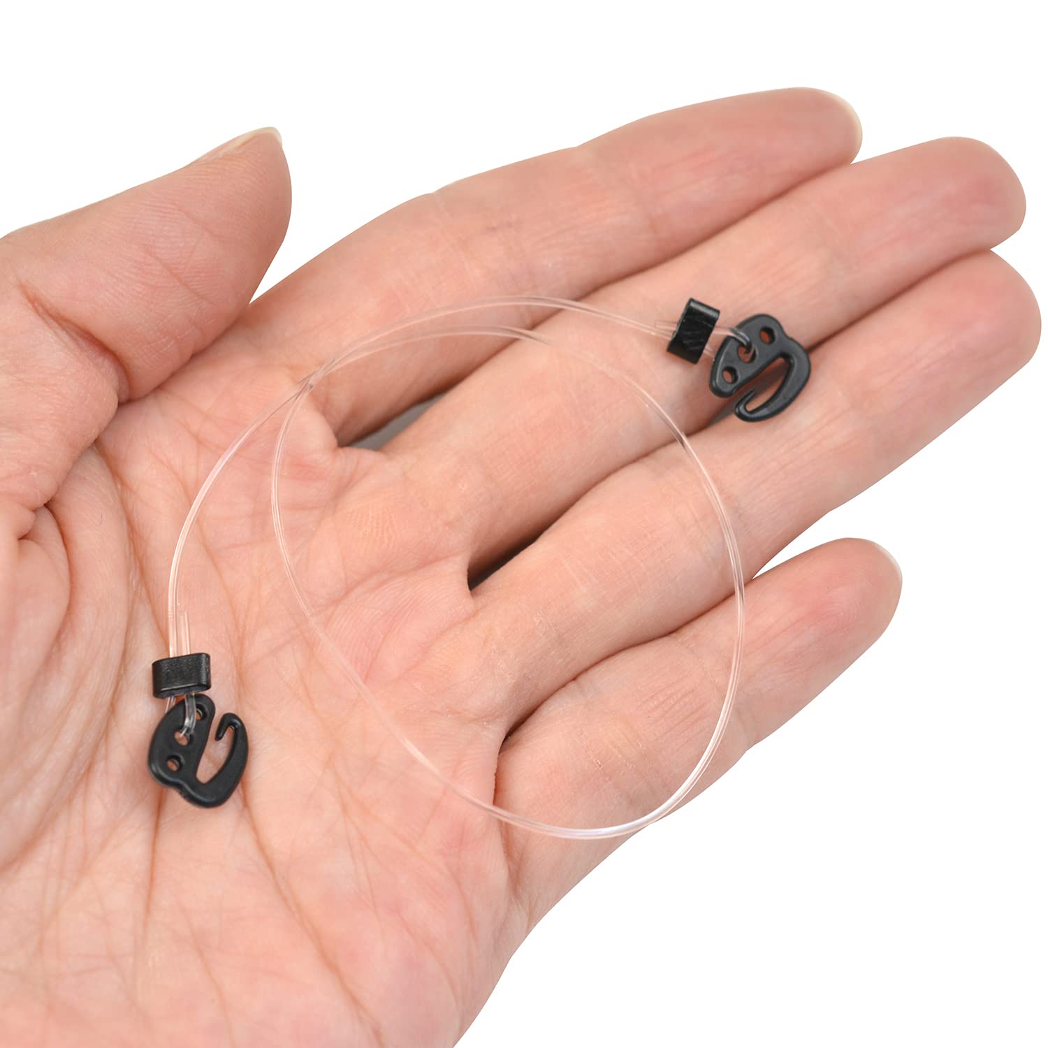 3 Pcs Invisible Elastic Wire for Hair Extensions with 4 Pcs Stainless Steel Wig Clips(Black) - Image 4