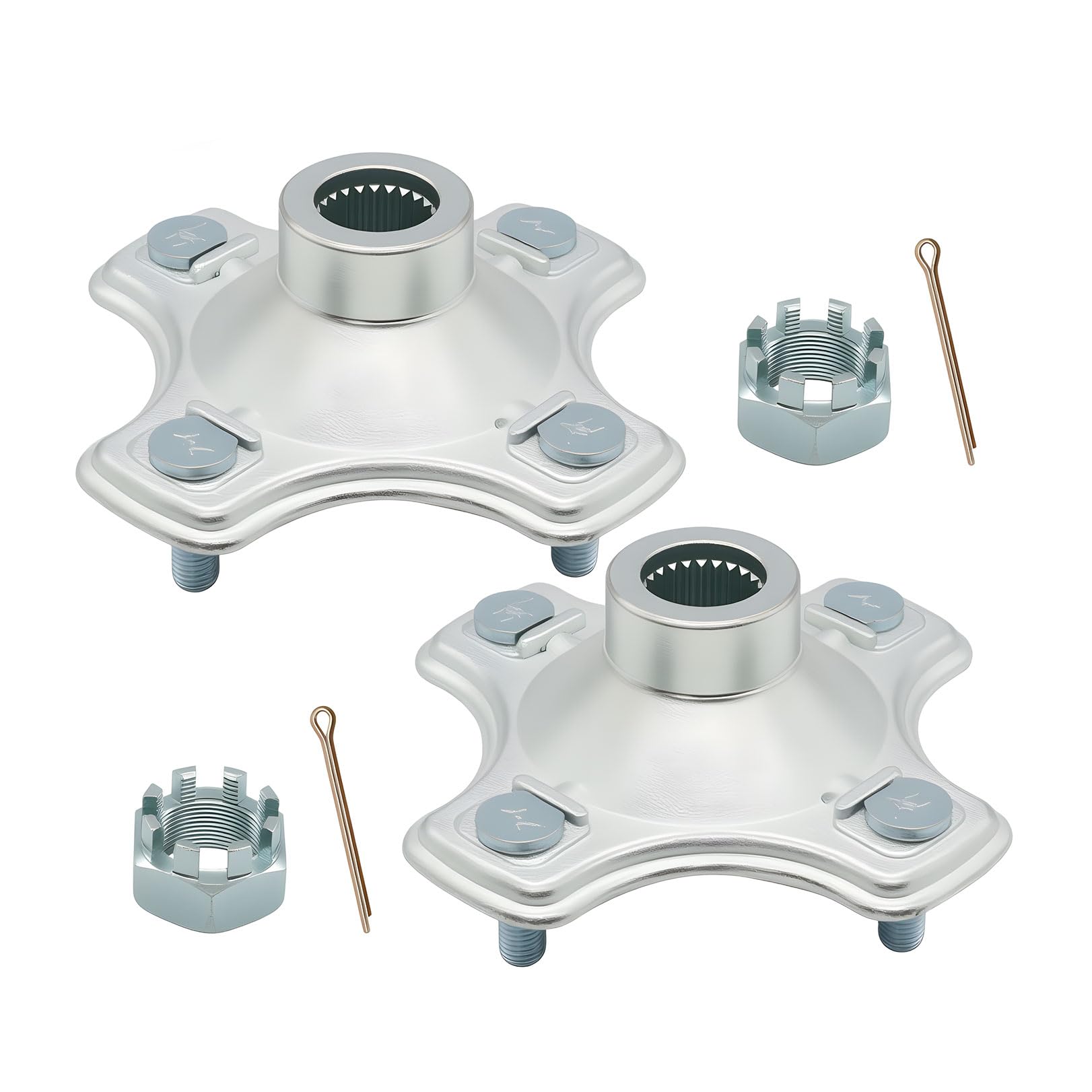 Nakkaa 2 Pcs Rear Axle Wheel Hub W/Nut Compatible with Trx420 Fe Trx420Fm Rancher 420 4X4 2007-2013