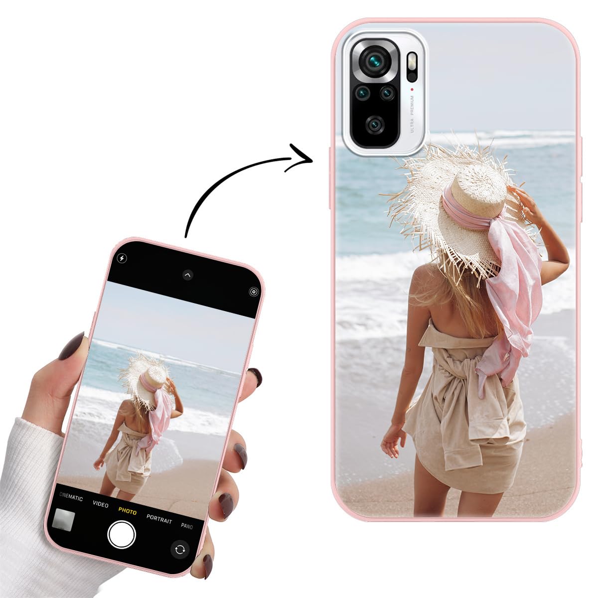 Custom Cover Personalizzata Custodia per iPhone 11 Personalizzato con Foto Testi,TPU Silicone Personalizza Case cover con foto personalizzata per iPhone,Nero
