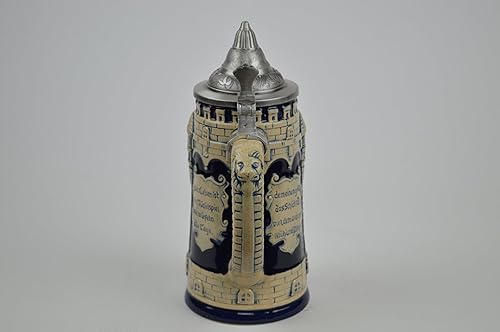 Miniatura 6 de Essence of Europe Gifts 0.6 litros  OktoberfestHaus - Jarra alemana con tapa Das Leben Ist Ein Wurfelspiel Wir Wurfeln All Tage (La vida es un juego