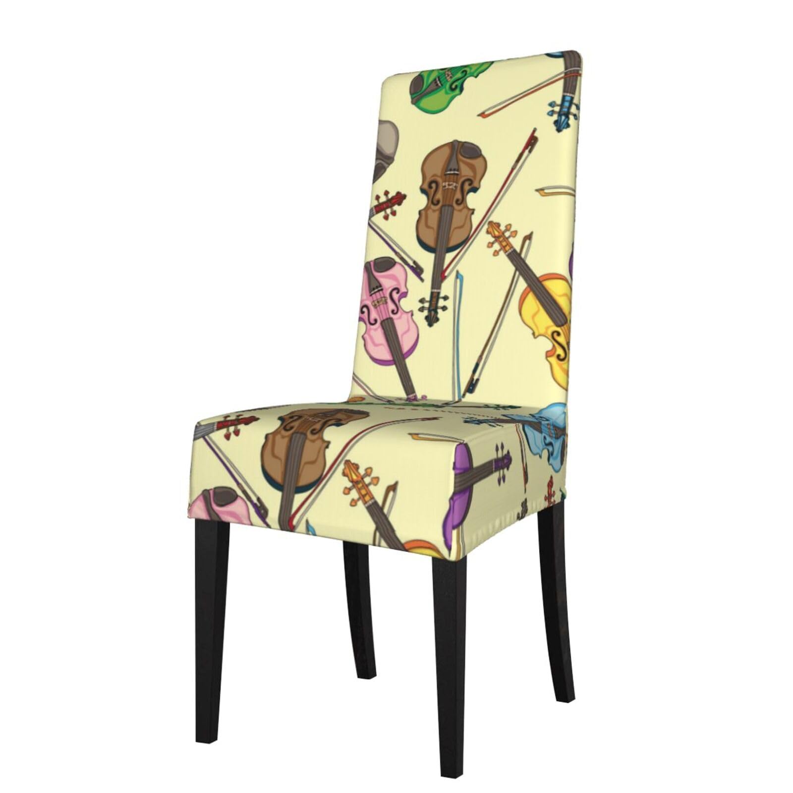 LKYMOH Violin Music Note, Chair Covers Stretch Chair Slipcovers for Dining Room, for Party Pet Protection Universal Fit Soft Polyester