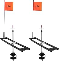 Vista 7 de SF Punta de pesca en hielo plegable con banderas de poste naranja/10.6'' Accesorios de pesca en hielo térmicos a prueba de congelación con banderas