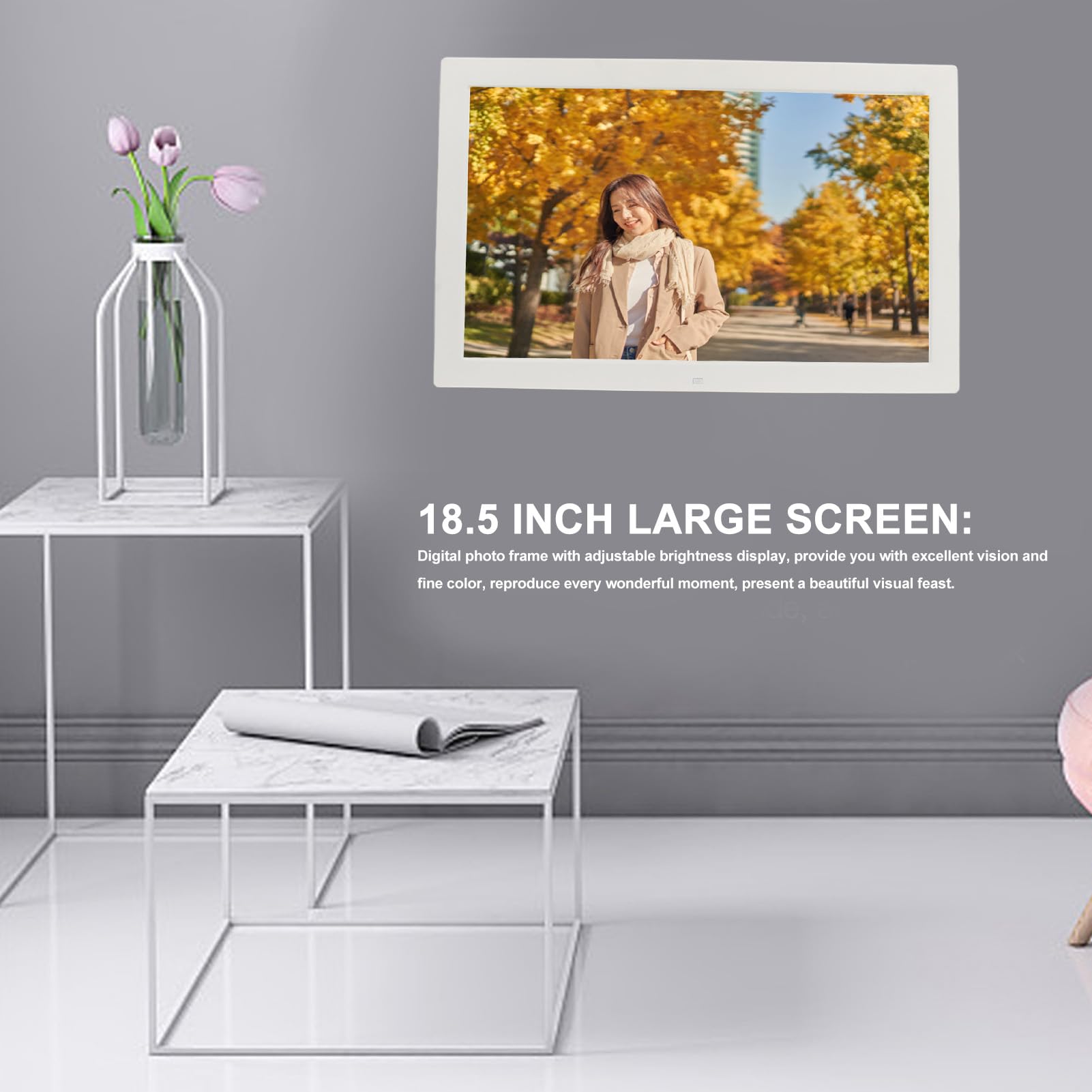 Amazon | 18.5インチデジタルフォトフレーム、大画面、横画面と縦画面