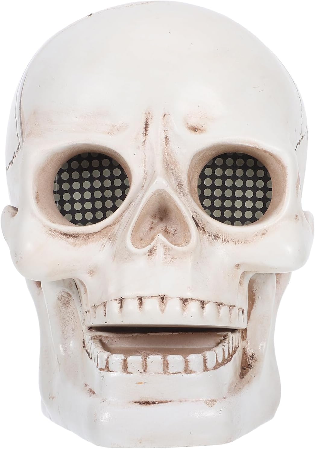 minkissy LED Glowing Resin Skull Statue Halloween Garden Decoration Outdoor Night Light with Glowing Eyes for Haunted House Patio Lighting