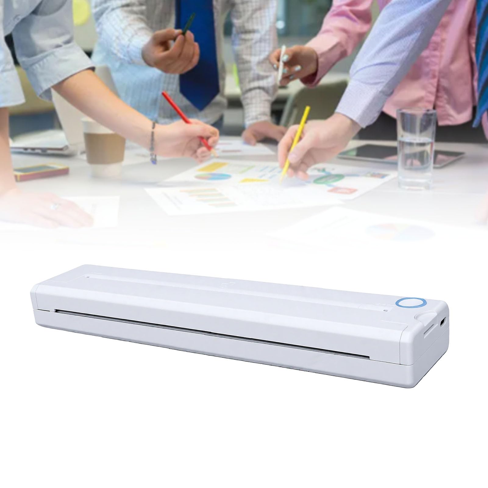 Asixxsix Stampante Portatile Senza Inchiostro per i Viaggi | Stampante Termica Wireless Bluetooth, Supporta A4 da 210 Mm 218 Mm, Risoluzione 203 DPI, per PC Smartphone, per Uso