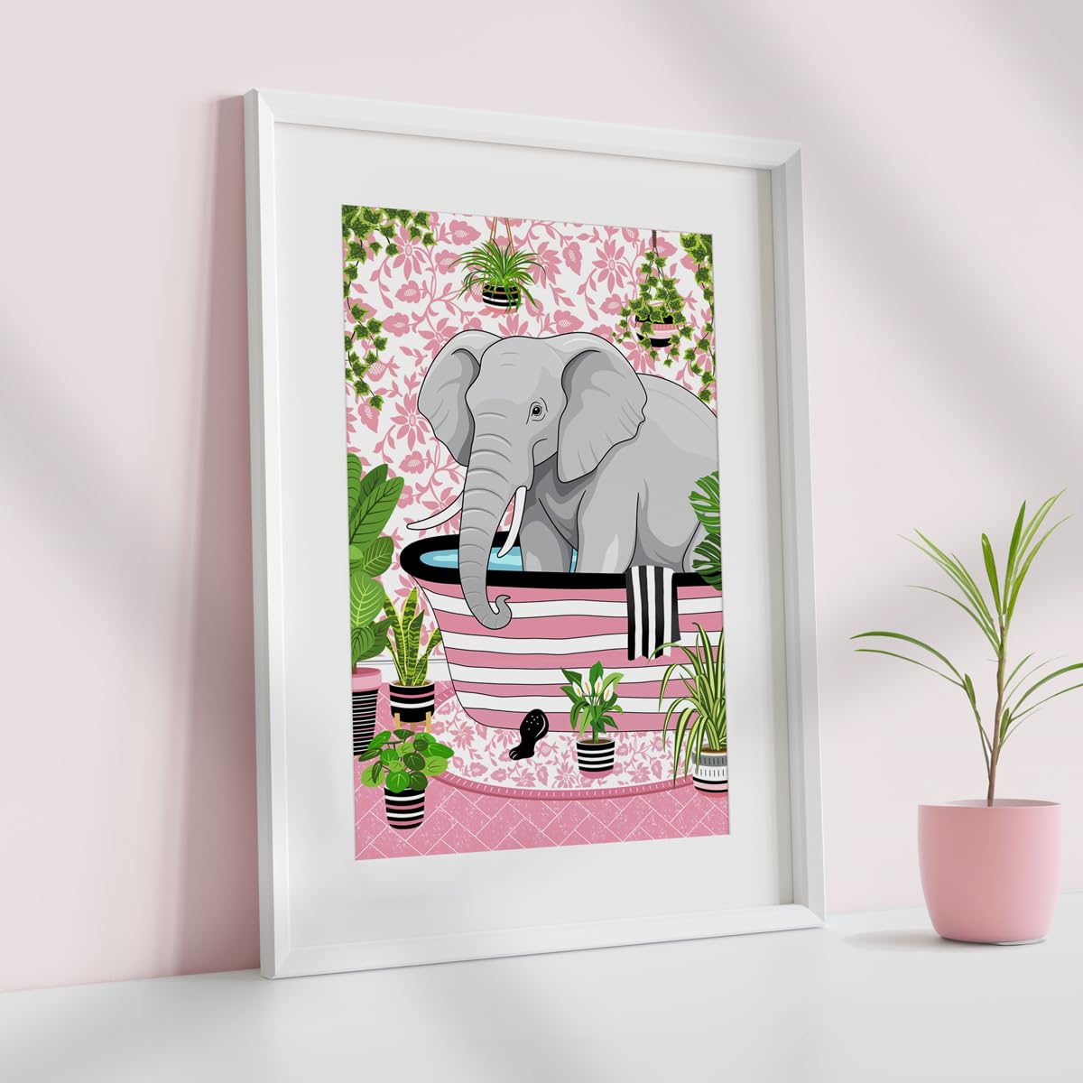Parmaro Elephant Bathroom Print, Elephant Toilet Print, A4 UNFRAMED Print, Animal Bathroom Print - Image 4