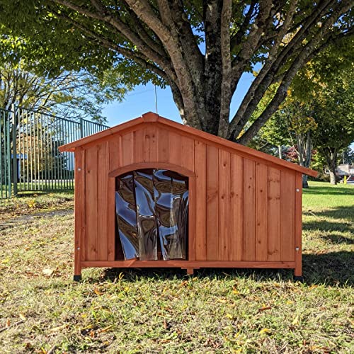 Animal Valley - Niche à Chien V2 avec Toit Shingle ouvrant - Bois et Shingle - L 136 x l 85 x H 91,5 cm - Taille L - Beige et Marron - pour Grands Chiens