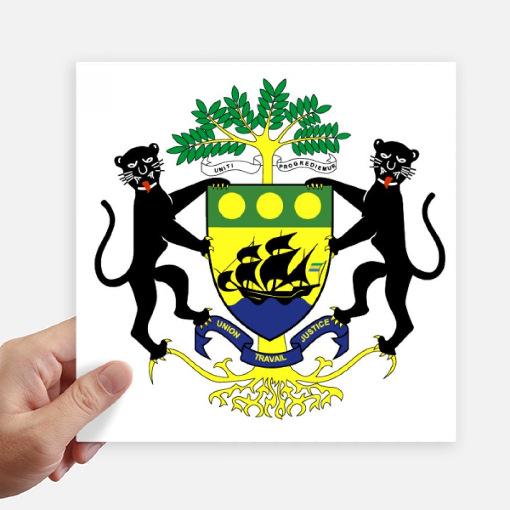 Sticker emblème national gabonais afrique grand format 20cm autocollant mural