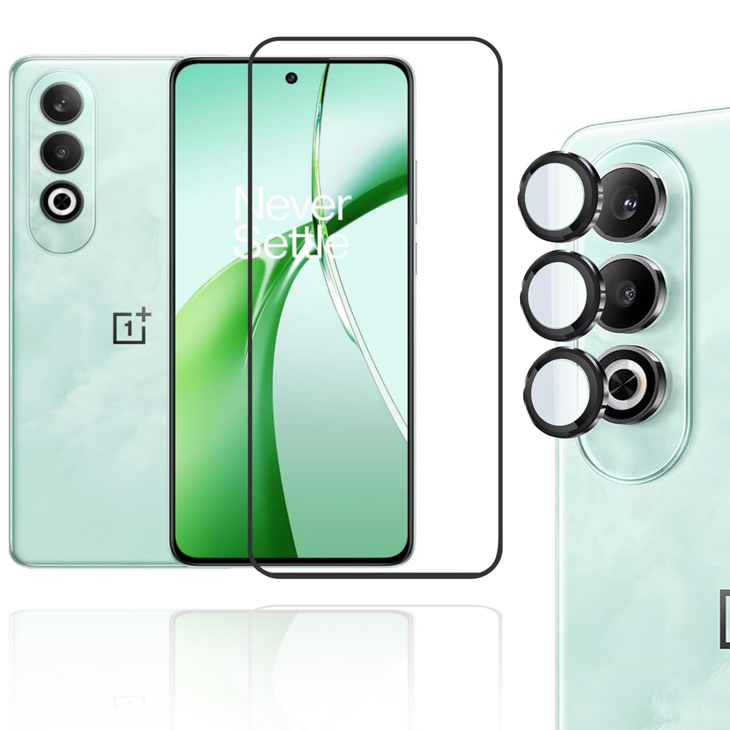 OnePlus Nord CE4 Tempered Glass with Metal Camera Ring 3pc Protector, 2 in 1 Combo with Camera Ring,11D Hardness, Case Friendly (B0D43G8LMB) Amazon Price History, Amazon Price Tracker