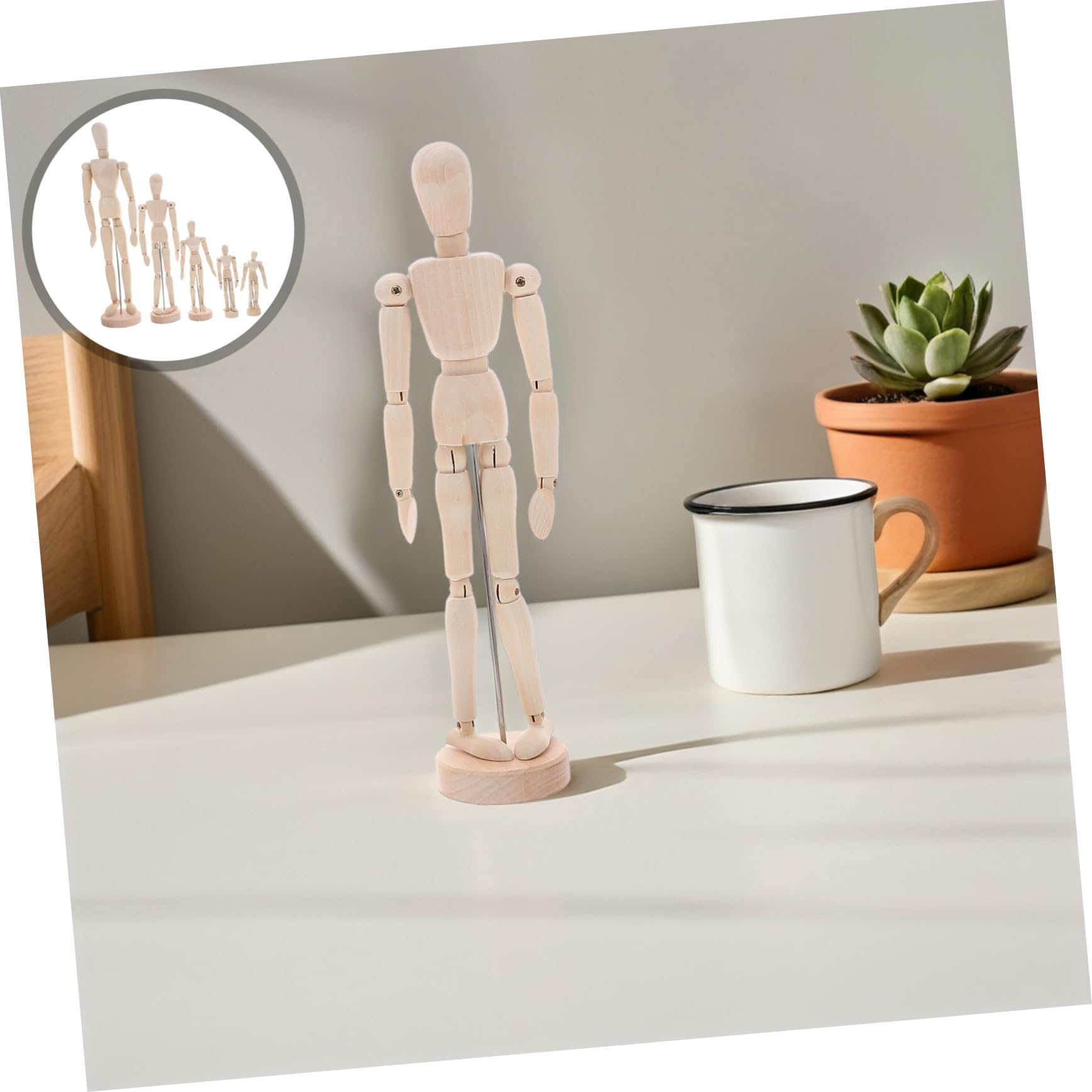 SEWACC 5 Pièces Mannequins Articulés avec Support Modèles pour Dessin Artistique Étude de Figure Décoration Bureau Petit à Très Grand