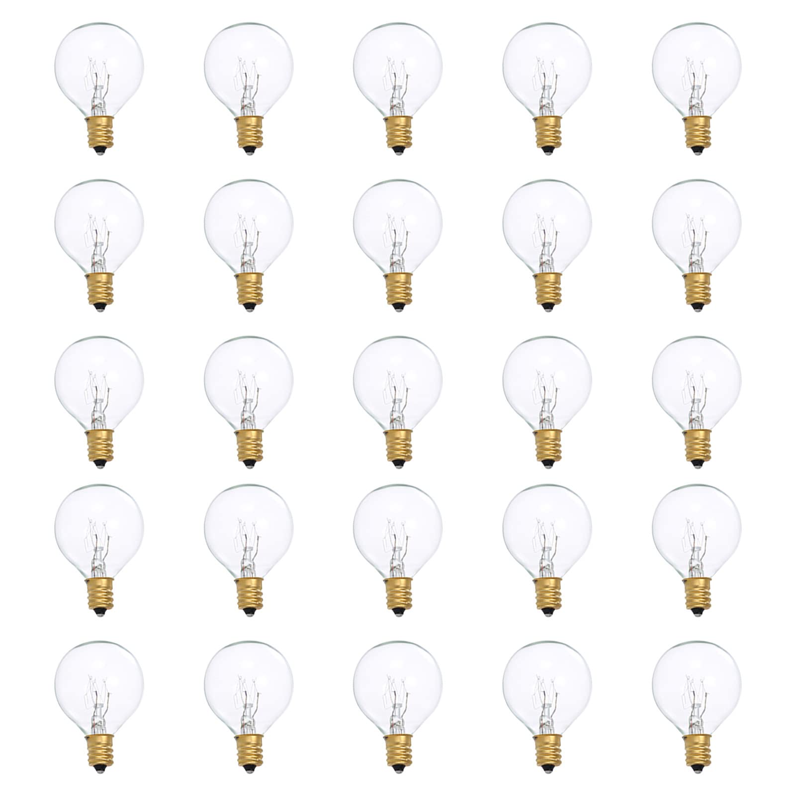 Kavolet 25 Pezzi G40 LED Lampadina di Ricambio, 7W Globo Trasparente, E12 Base, per Decorazione Patio Esterno casa Festa Nuziale