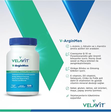 Velavit V-ArginMen 120 Kapsül