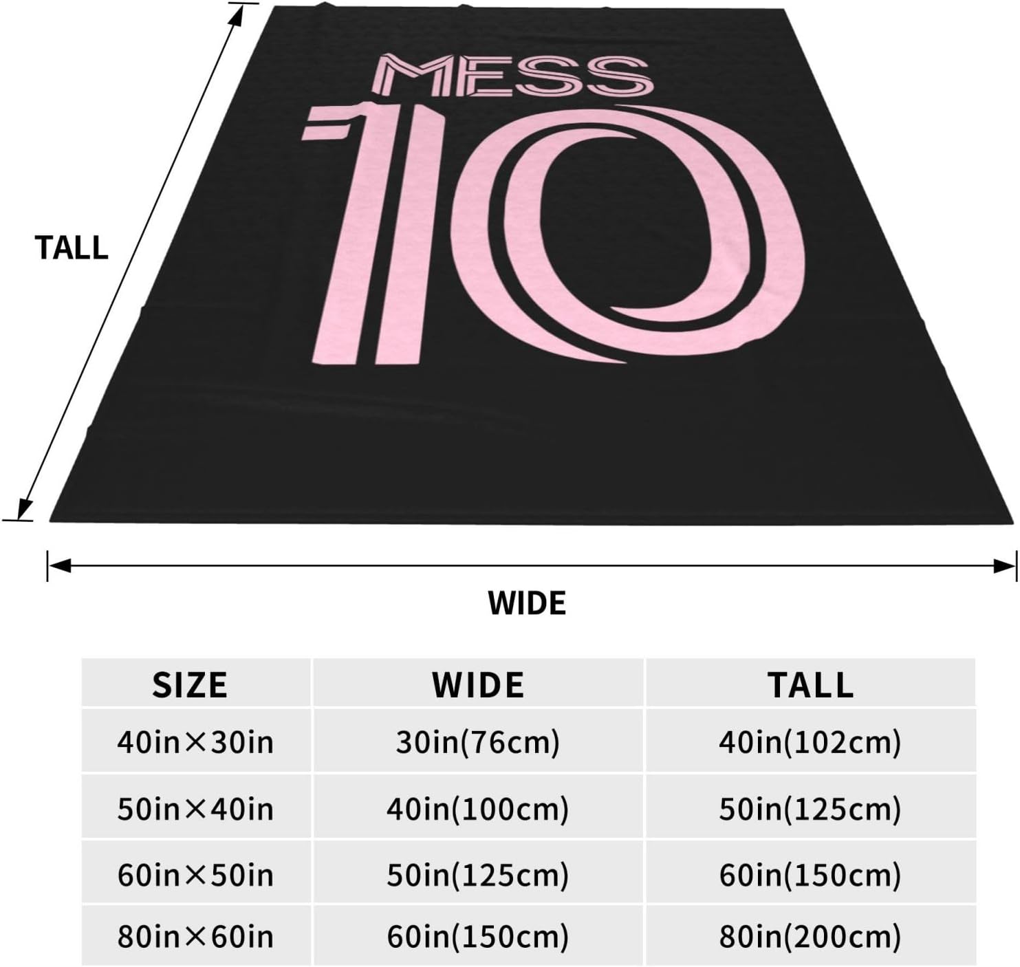 Soccer Number 10 Throw Blanket Warm Flannel Soft Micro Fleece Blanket for Chair Bedroom Living Room Sofa Bed
