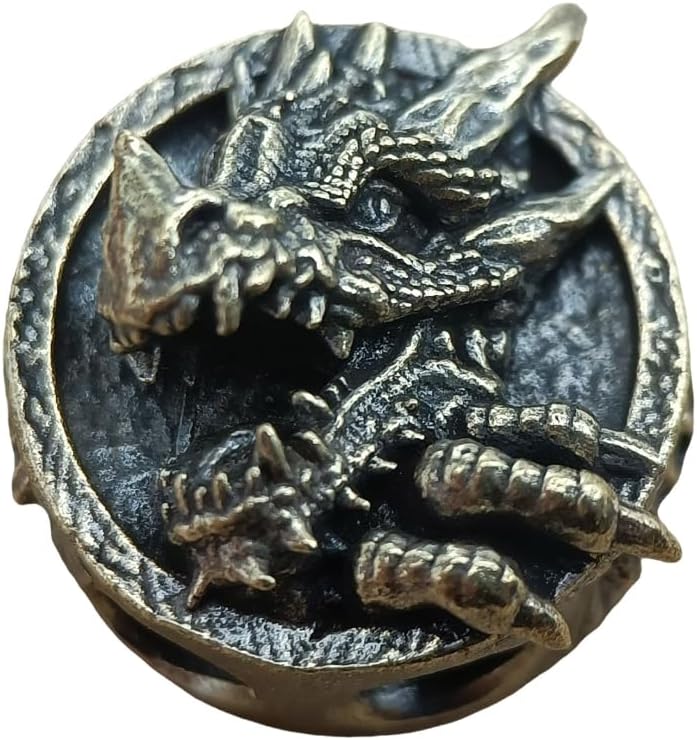 Delicate Brass Dragon Pendant With Paracord For Easy Attachment To Outdoor Gear
