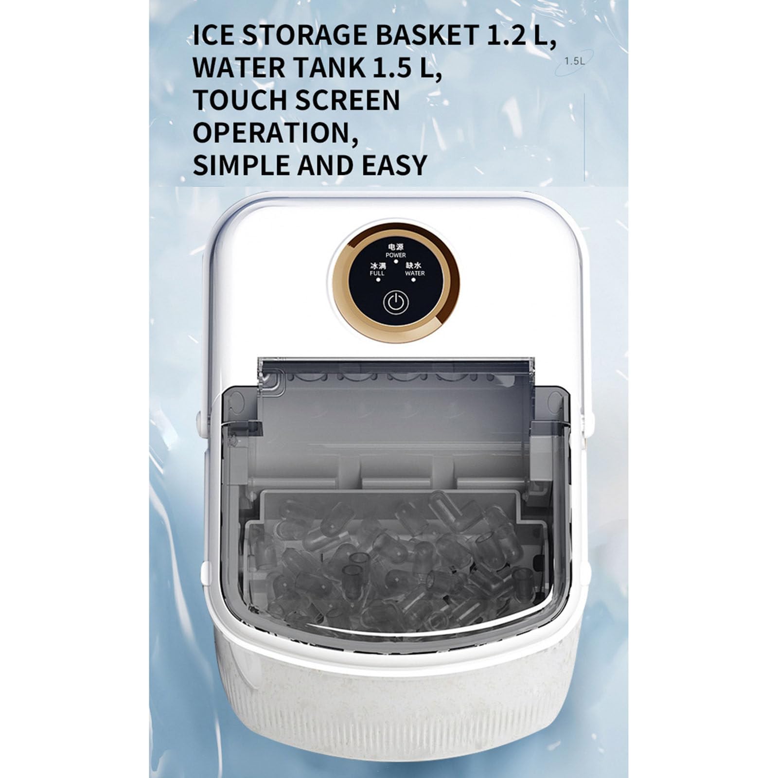 Genérico Máquina de Hielo de sobremesa, portátil para el hogar, Bar u Oficina. Produce 9 Cubitos de Hielo en 7-9 Minutos y alcanza una producción de 10-12 kg de Hielo en 24 Horas.