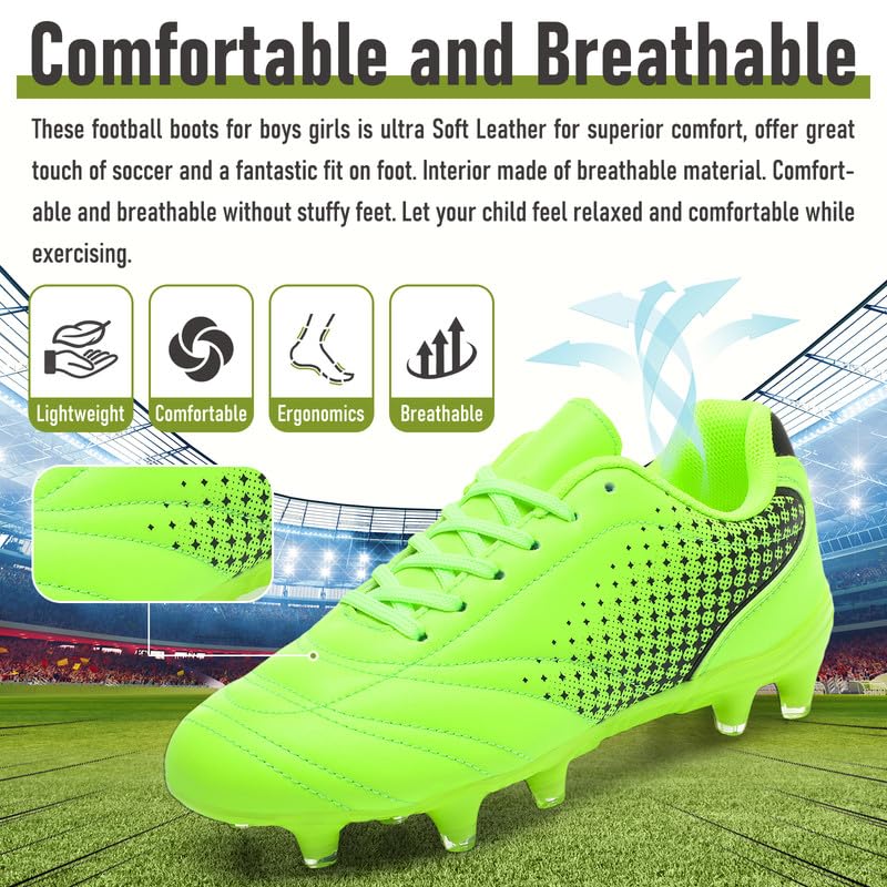 LIZRHA Soccer Shoes for Boys Girls Soccer Cleats Boys Girls Kids Athletic Outdoor Football Shoes Youth Football Cleats Outdoor & Indoor Soccer Shoes Lightweight, Running & Training for Students3