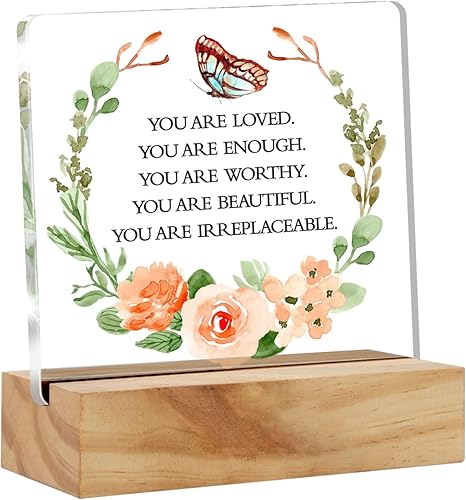 Miniatura 1 de Decoración inspiradora de escritorio de acrílico para decoración de escritorio en casa, oficina, You are Enough Loved Important placa acrílica