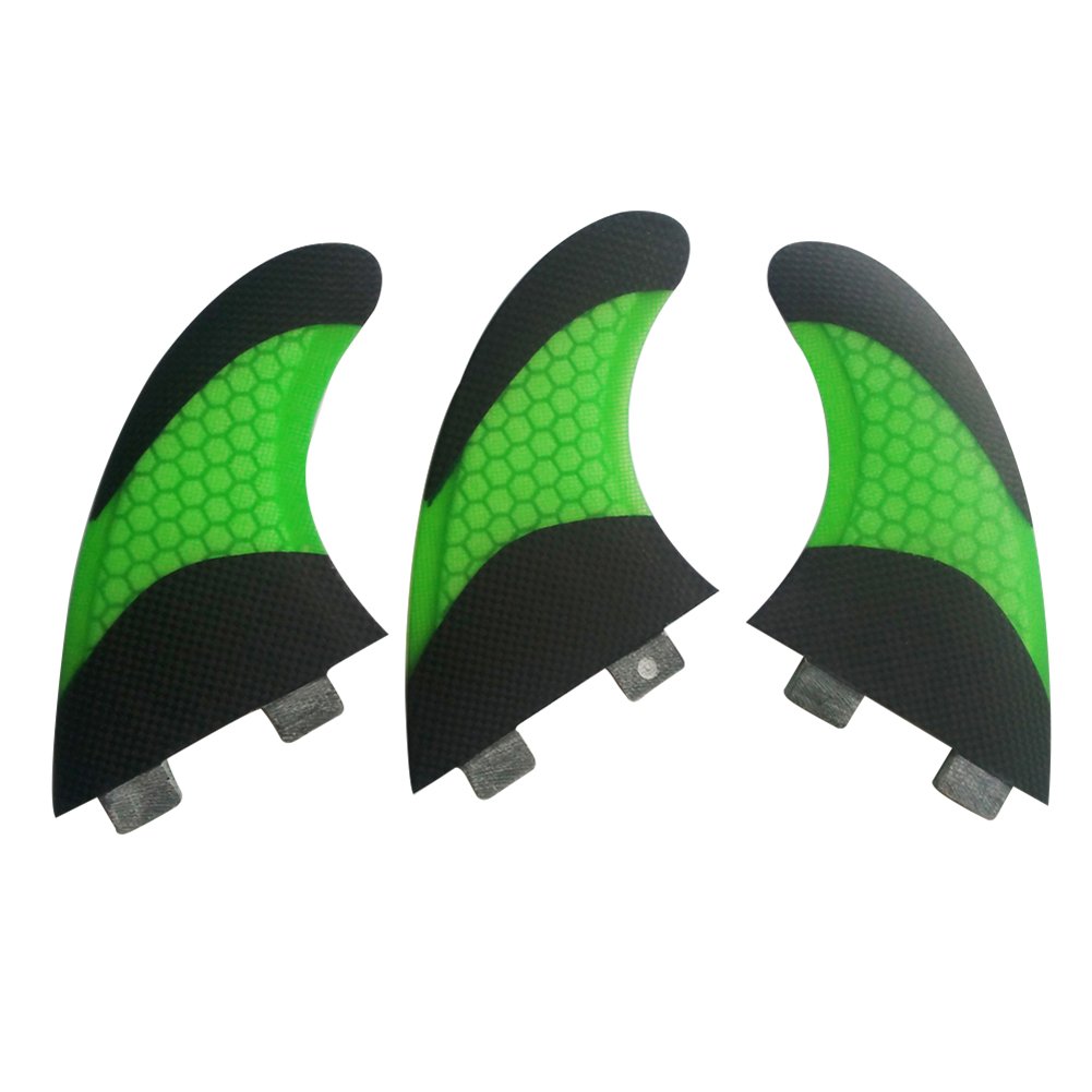 UPSURF Planche De Surf FCS Base 3palmes Fibre De Verre pour Planche De Surf Thruster Set Carbone Rayon De Miel