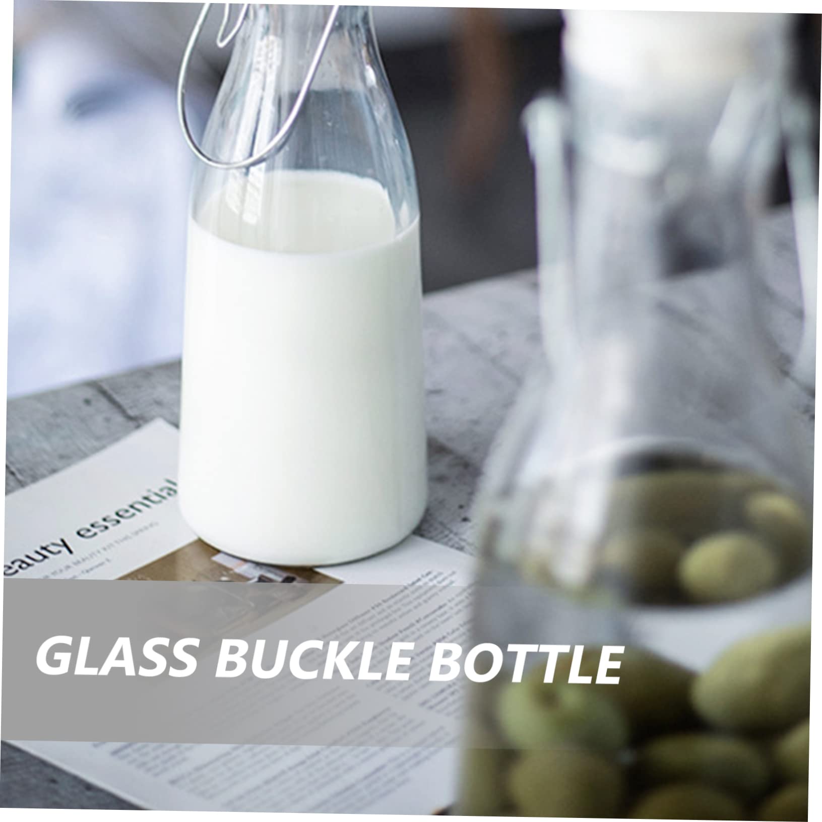 SHOWERORO 1000ml Glasflasche mit Sicherem Bügelverschluss aus Glas, Dicht und Verschließbar für Saft, Enzyme und Getränke Beim Picknick