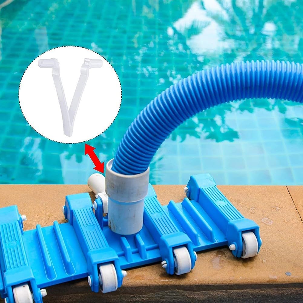 12 Stück V-Clips Für Poolreinigung – Weiße Kunststoff-Klemmen Als Ersatz Für Poolgriffe | Sichere Verriegelung