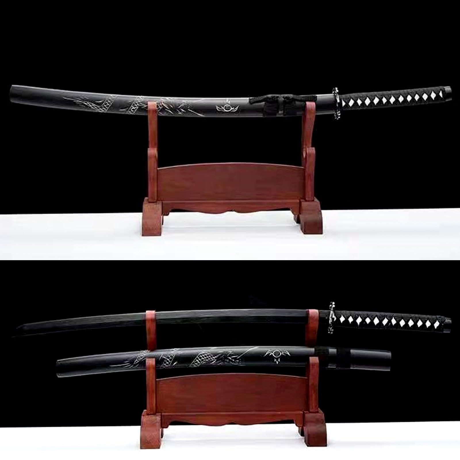104 cm,handgefertigtes Bokken,schwarzes Holz-Katana,Samurai-Schwert aus Holz. Als Geschenk,für Kendo-Training,Cosplay oder als Requisite.