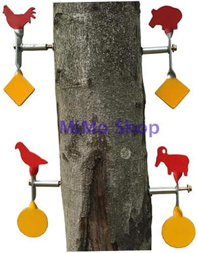 Miniatura 2 de Juego de 4 piezas de pistola de aire giratoria para árbol de pie, objetivos de tiro de cabra, gallo, piegón, jabalí cuatro en uno