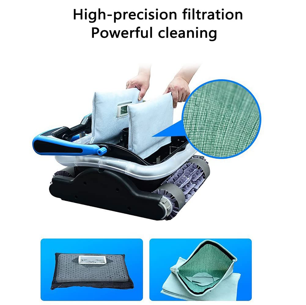 Aspirador de piscina Limpiador robótico de piscina completamente automático con escalada en la pared, dos canastas de filtro más grandes y cable flotante de 50 pies, fácil de limpiar Piscina sobre/en