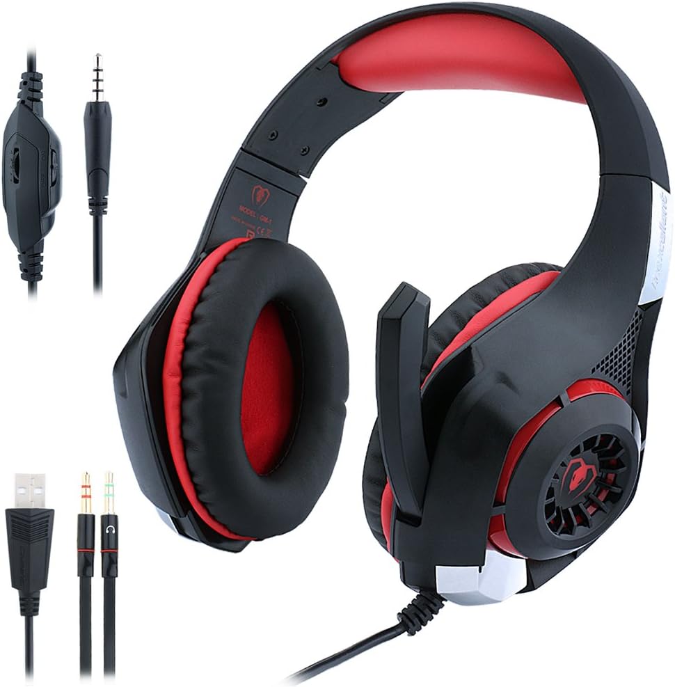 Sonlipo USB Surround Stereo Gaming Headset Over Ear Headphones with MIC