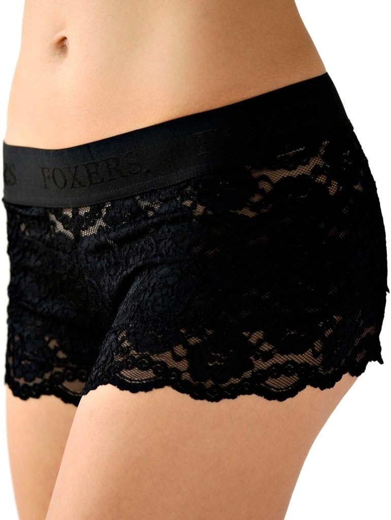 Foxers Women's Boxer Briefs Lace Underwear Flat Waistband | Sexy Lace Panties