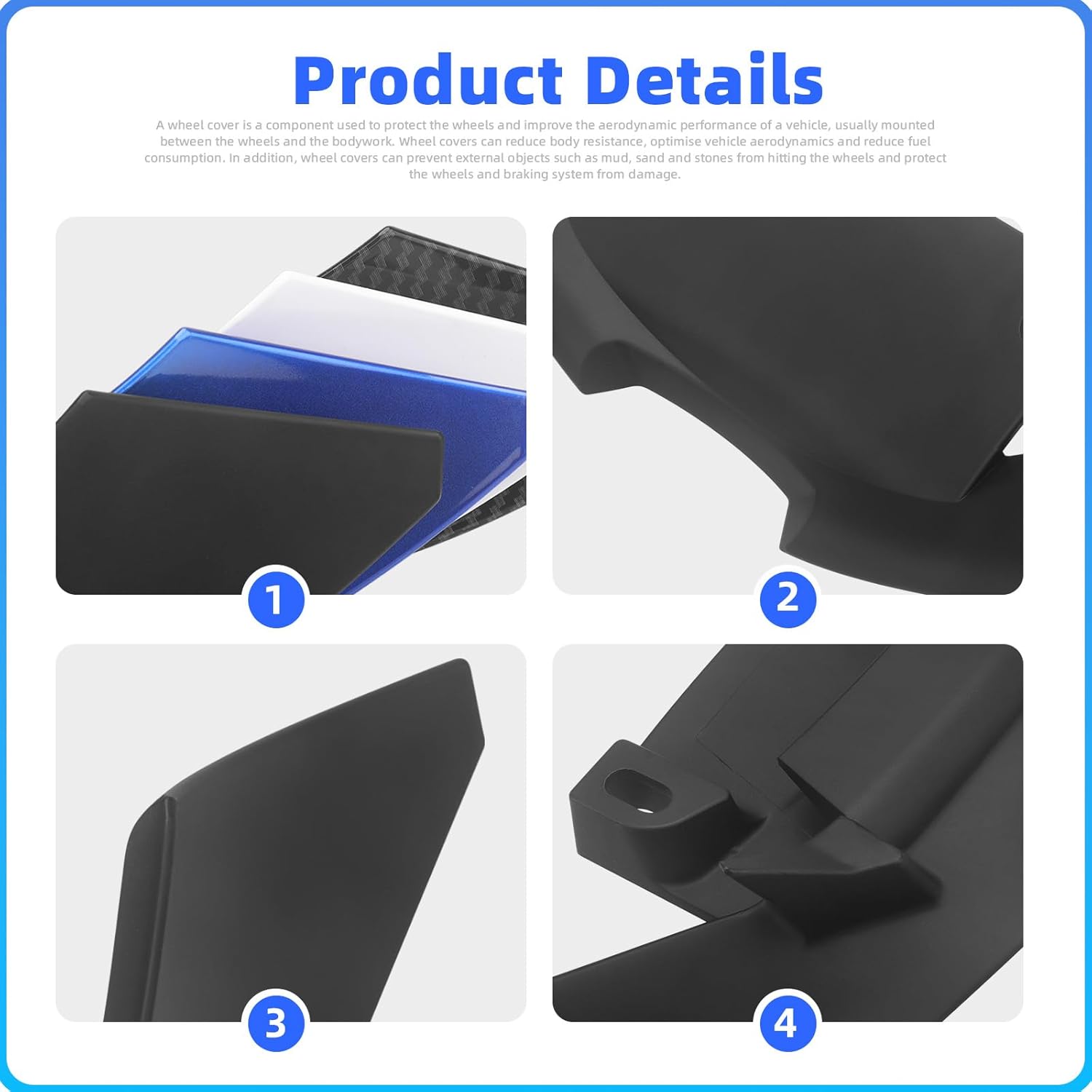 Motorcycle Accessories for YZF R7 Winglets Front Lips Spoiler Downforce Wind Air Deflectors Fairing Wing, Compatible with Yamaha YZF-R7 GP 2022 up,High Performance Body Fairing (Glossy Blue)