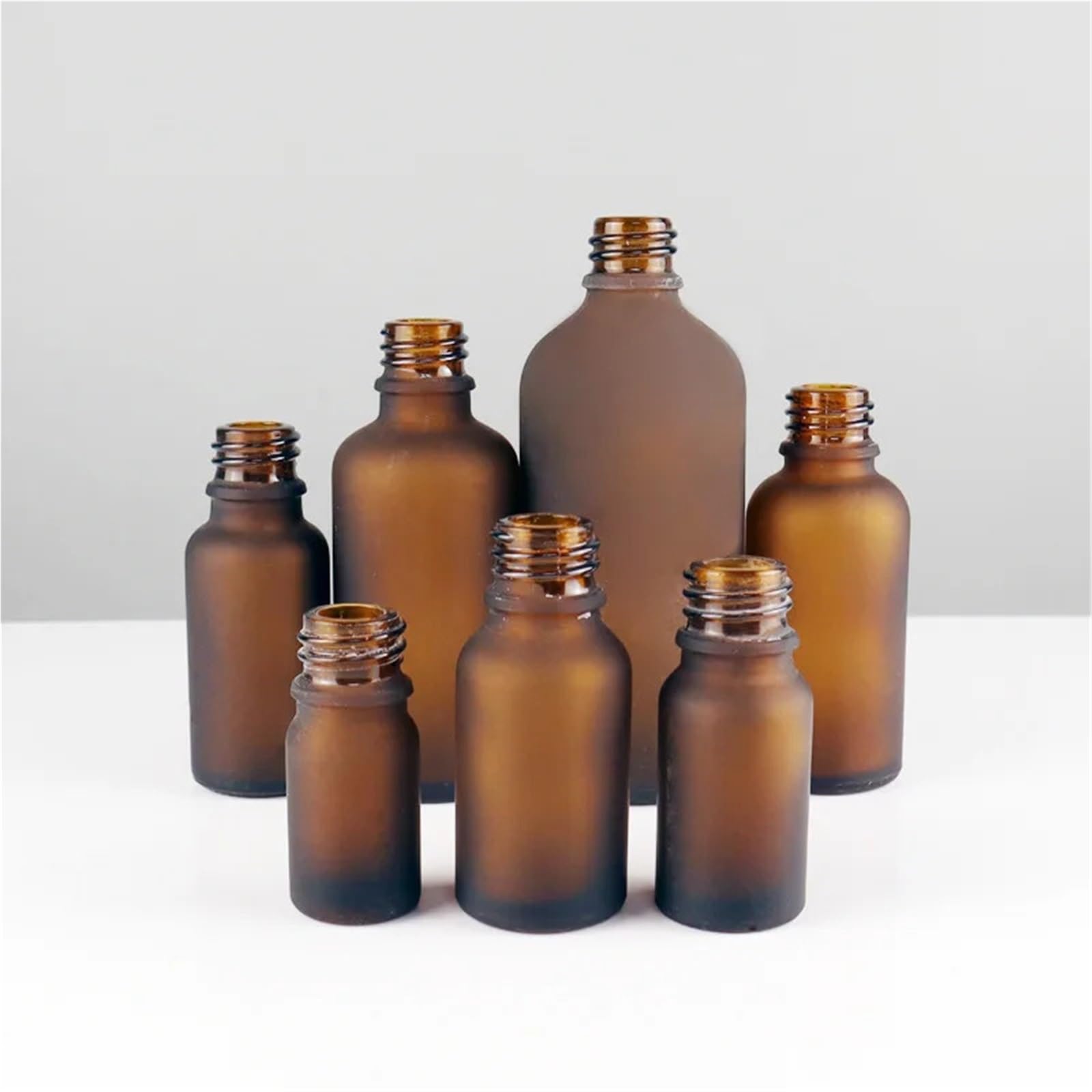 Gotero 20ml 30ml Botella cuentagotas de vidrio ámbar esmerilado Perfume Envase marrón mate 10ml Viaje con sabor a suero(3,20pcs,15ml)