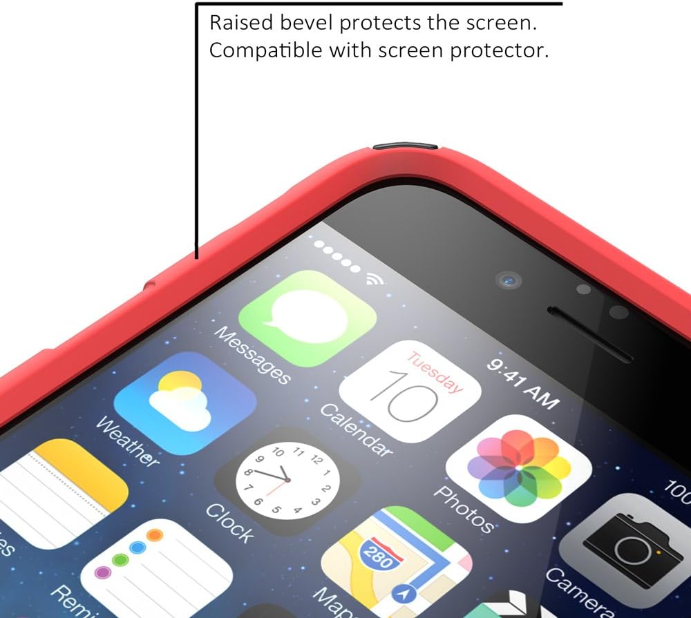 i-Blason Prime Case Designed for iPhone 6 Plus, [Kickstand] iPhone 6 Plus (5.5) 2014 New Release [Heavy Duty] [Dual Layer] Combo Holster Cover case with [Locking Belt Swivel Clip] (iPhone 6 Plus, Red)