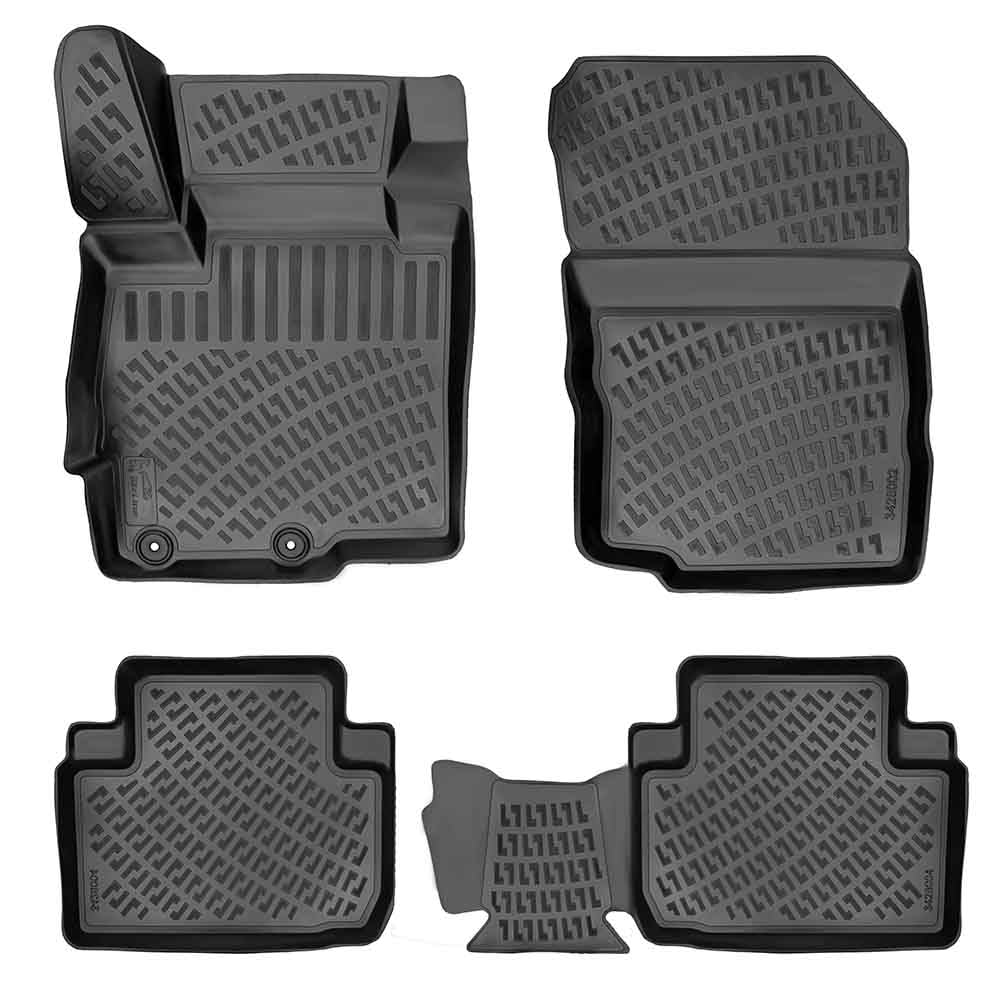 RizLiner Hyundai Ioniq 5 Unmovable Console 2022-2026 (No Movable Console) Floor Mats 3D Custom Fit Rubber Car Mats All Weather Laser Measured Floor Liners Heavy Duty Waterproof (Front & Rear) — view 7