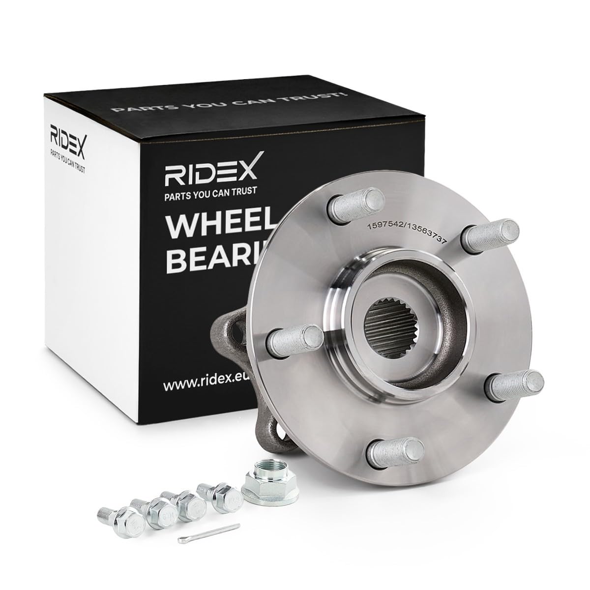 RIDEX 654W0974 Juego de cojinete de rueda Trasero Derecha Trasero Izquierda Trasero con anillo sensor magnético incorporado Rodamiento integrado en buje de rueda con anillo sensor ABS con tornillos