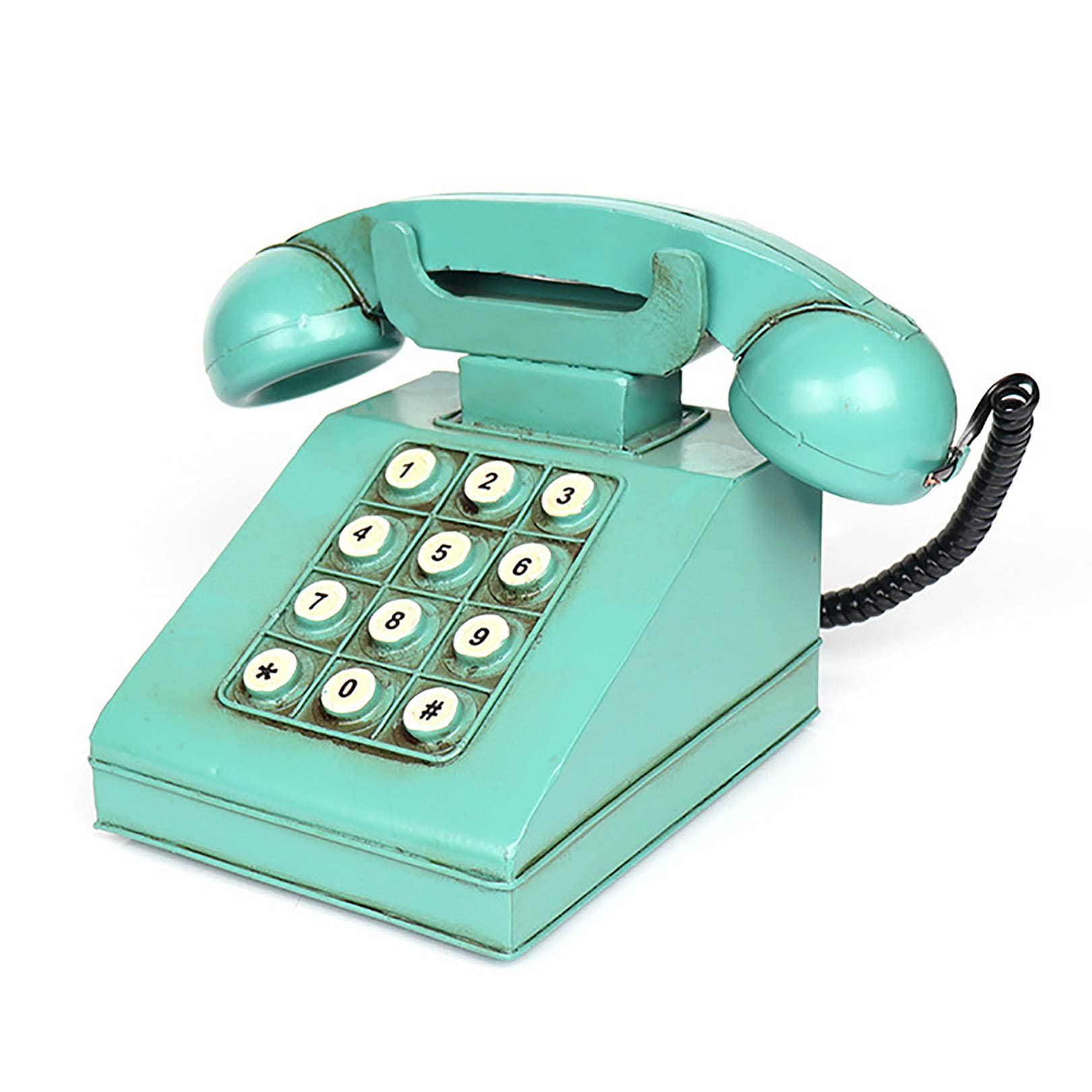 Téléphone rétro en fer pour décoration de bar, café et vitrine vintage