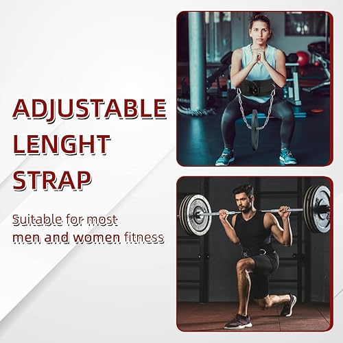 Miniatura 7 de Cinturón de inmersión para levantamiento de pesas y dominadas, cinturón con peso con cadena de acero resistente de 36 pulgadas, capacidad de 350