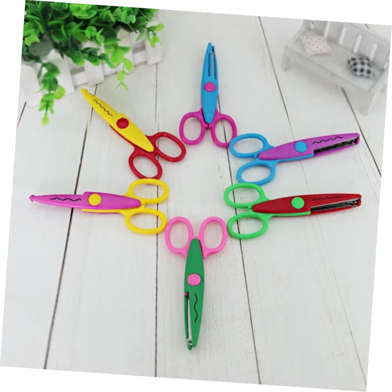 Artibetter 6PCS DIY Paper Cutter Set with Safety Scissors Mixed Patterns for Scrapbooking and Album Crafting Creative Tool for Lace Cuts and Fun Projects