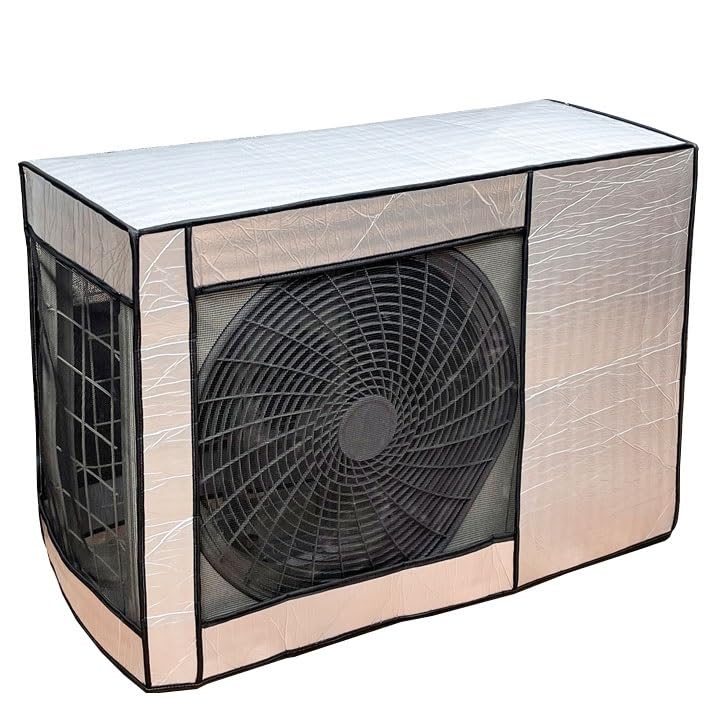 Abdeckung Klimaanlage Außengerät, Verkleidung Wärmepumpe mit Verstärkter Elastischer Kordel, Schutz für Split-Klimaanlagen, Schneeschutz im Winter(85x58x35cm/33x22x13in)