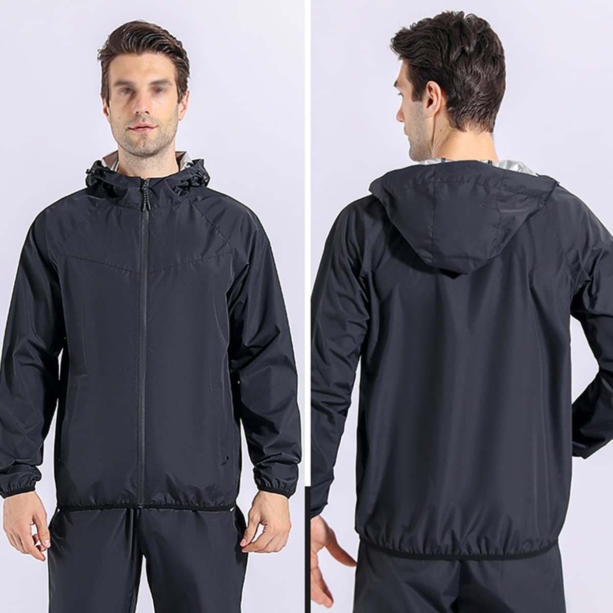 Gilet De Sudation Homme – Néoprène 80%, Fermeture éclair, Manches Longues, Pour Amincissement, Fitness, Course, Yoga, Taille S à 3XL