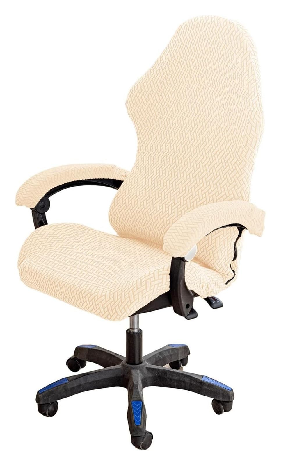 AOICXB Office Chair Seat Covers,Stretchable Gaming Chair Covers,with 1 Pair Armrest Cover,Reclining Racing Style Office Chair(Beige)