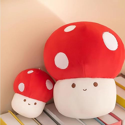 Miniatura 5 de Bonita almohada de felpa de hongos con llavero de hongo, almohada de peluche de hongos kawaii, adecuada para decoración del hogar, regalos para